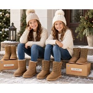 Livboots Kids Brown Suede Faux Fur Winter Boots LV888 LV889 Small S